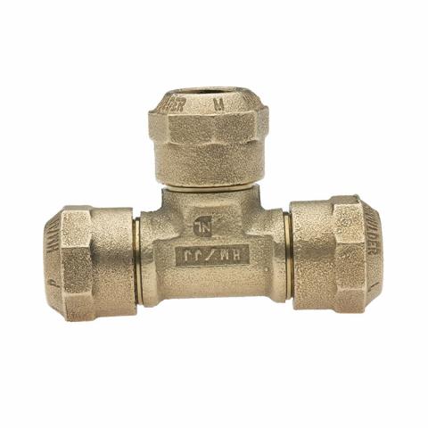 7/8 in. O.D. Comp Brass Compression Tee Fitting (3-Pack)